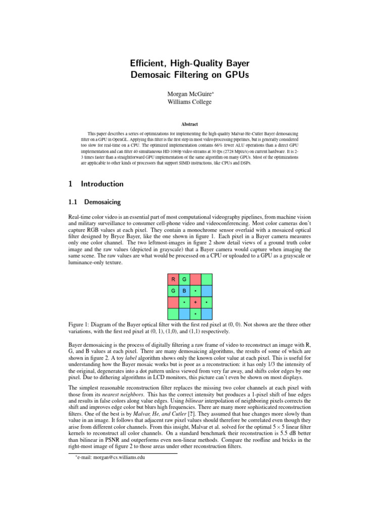 Debayer Resize Jgt09 | PDF | Graphics Processing Unit | Texture Mapping