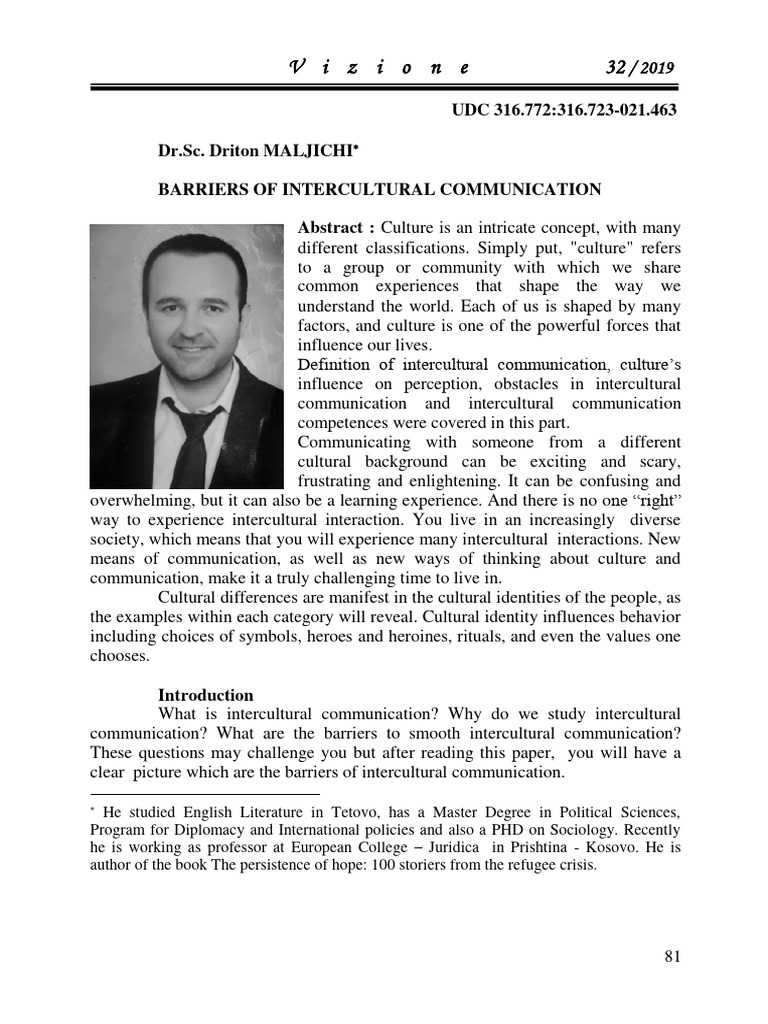 Barriers to Intercultural Communication | PDF | Prejudices | Communication