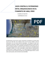 Casos de Atentado Contra El Patrimonio Arqueológico Del Departamento de Lima