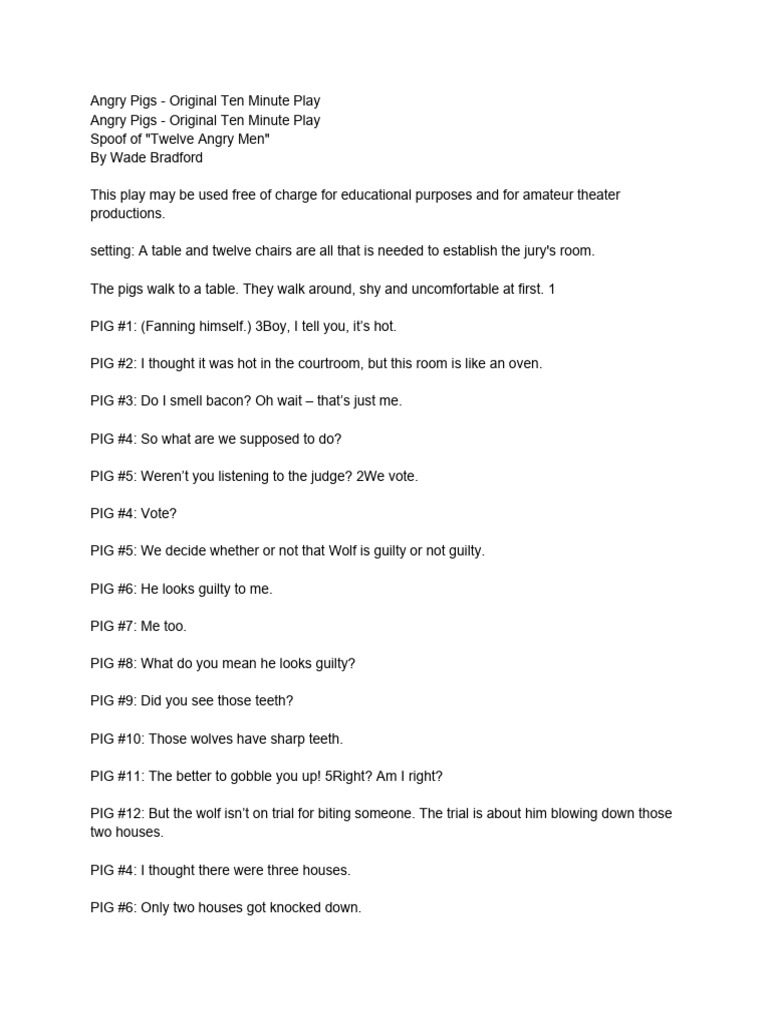 Angry Pigs - Full Script - Husain | PDF | Verdict