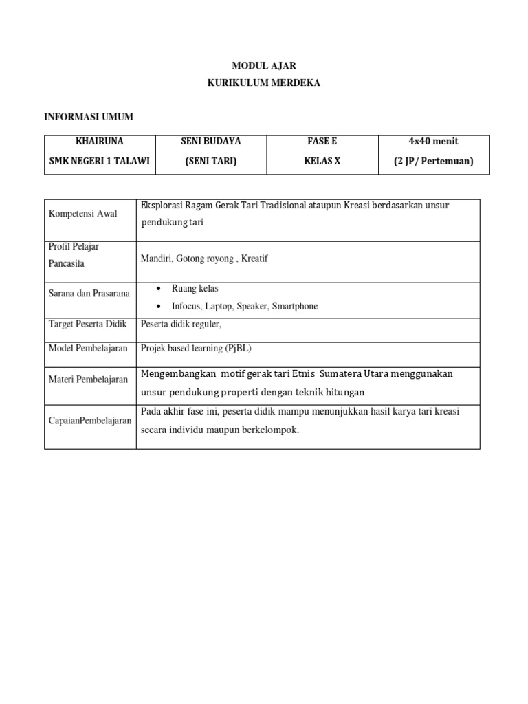 Modul Ajar Seni Budaya Pdf