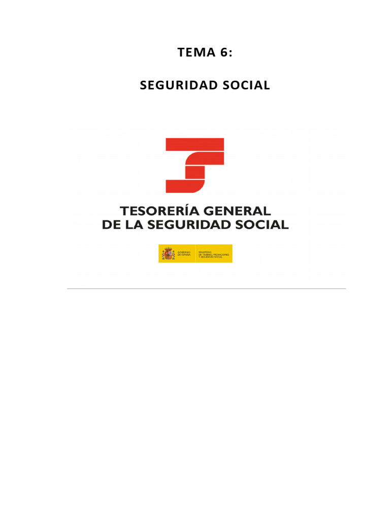 Tema 6 La Seguridad Social | PDF