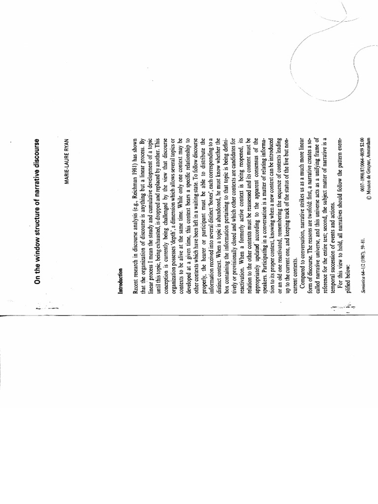 The window structure of narrative discou pdf
