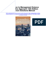 Introduction To Management Science Quantitative Approach 15Th Edition Anderson Solutions Manual Full Chapter PDF