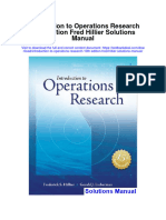 Introduction To Operations Research 10Th Edition Fred Hillier Solutions Manual Full Chapter PDF