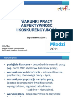 26 10 2011 Warunki Pracy A Efektywność I Konkurencyjność