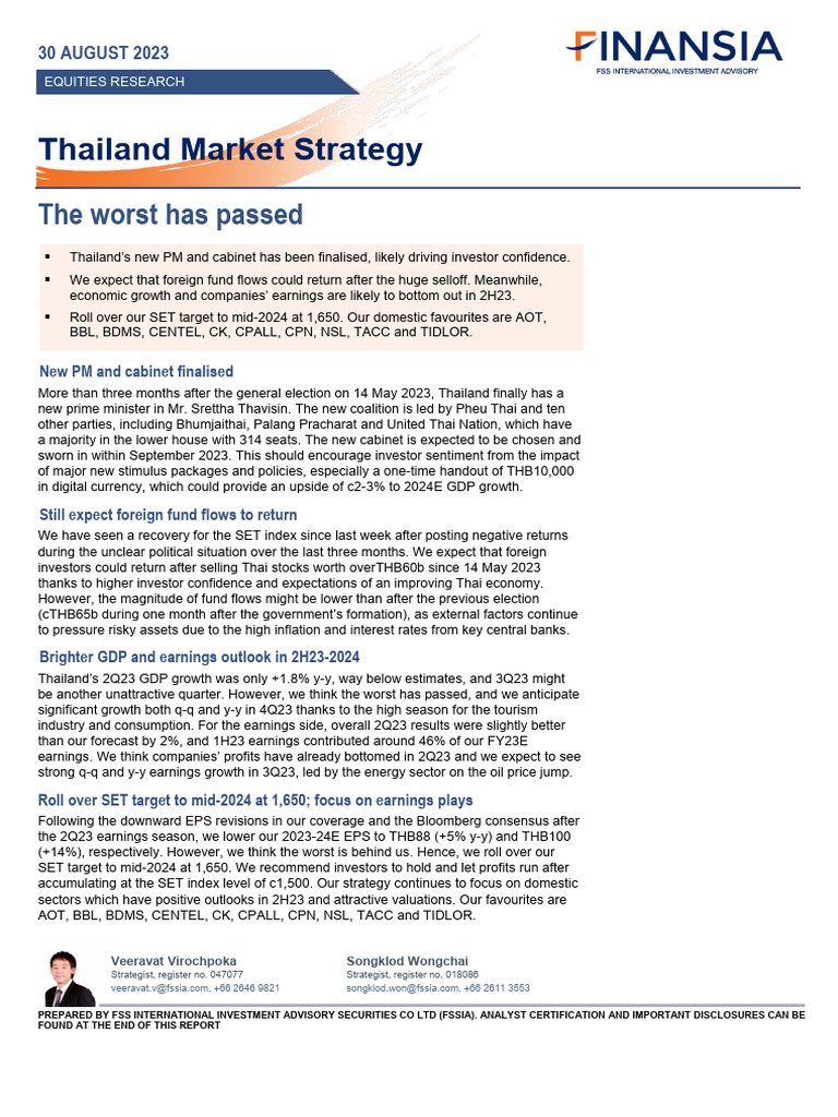 Thailand intelligence overview