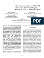 Study On Molecular Characterization and Plasmid Resistance Genes of Ear Bacteria Pathogens, Among School Children in Nkpa, Abia State Nigeria
