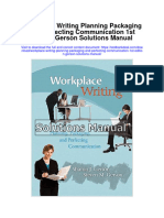 Workplace Writing Planning Packaging and Perfecting Communication 1St Edition Gerson Solutions Manual Full Chapter PDF