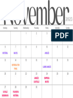 Elegant Monthly Planner November 2023 Calendar