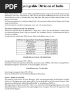 Physiographic Divisions of India