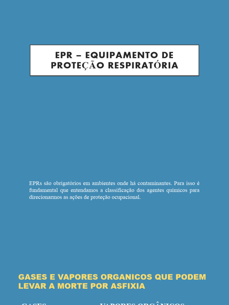 Tipos de EPR e Contaminação Respiratória | PDF | Poluição | Ciências ...