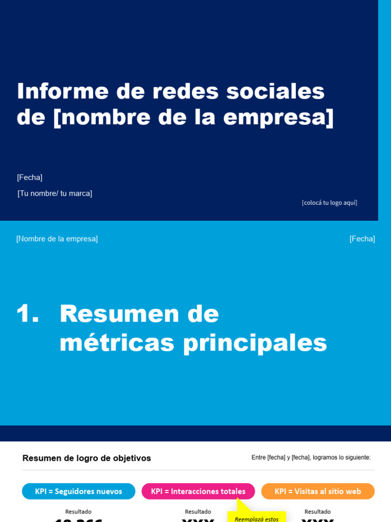 Plantilla Reporte de RRSS - Luzzi Digital | PDF