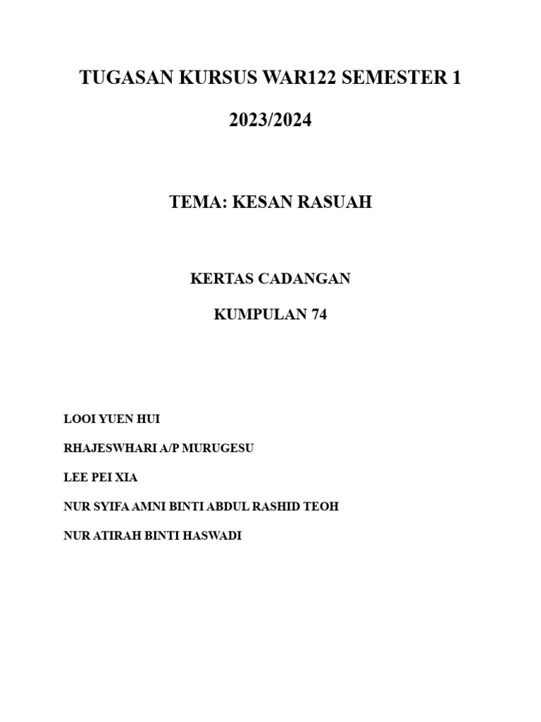 Kesan Rasuah Terhadap Ekonomi Malaysia | PDF