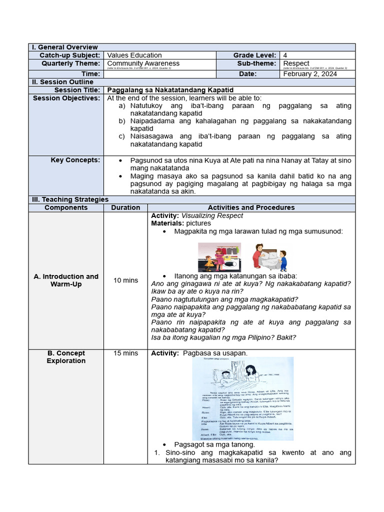 Grade4-Values-Ed English Filipino Health Ap Catch-Up-Friday 2024 | PDF