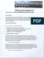 Unit 7 Ethics in The Context of Society Ethics Society and The Law