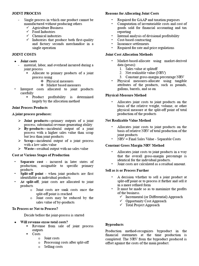 Joint Costs Pdf