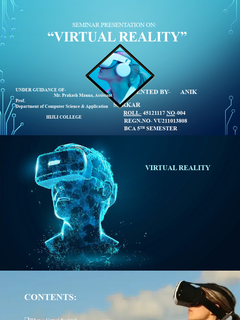 Virtual Reality Seminar Overview | PDF | Virtual Reality | Educational ...