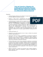 Autorización de Creación y Registro de Instituciones Educativas de Gestión Privada