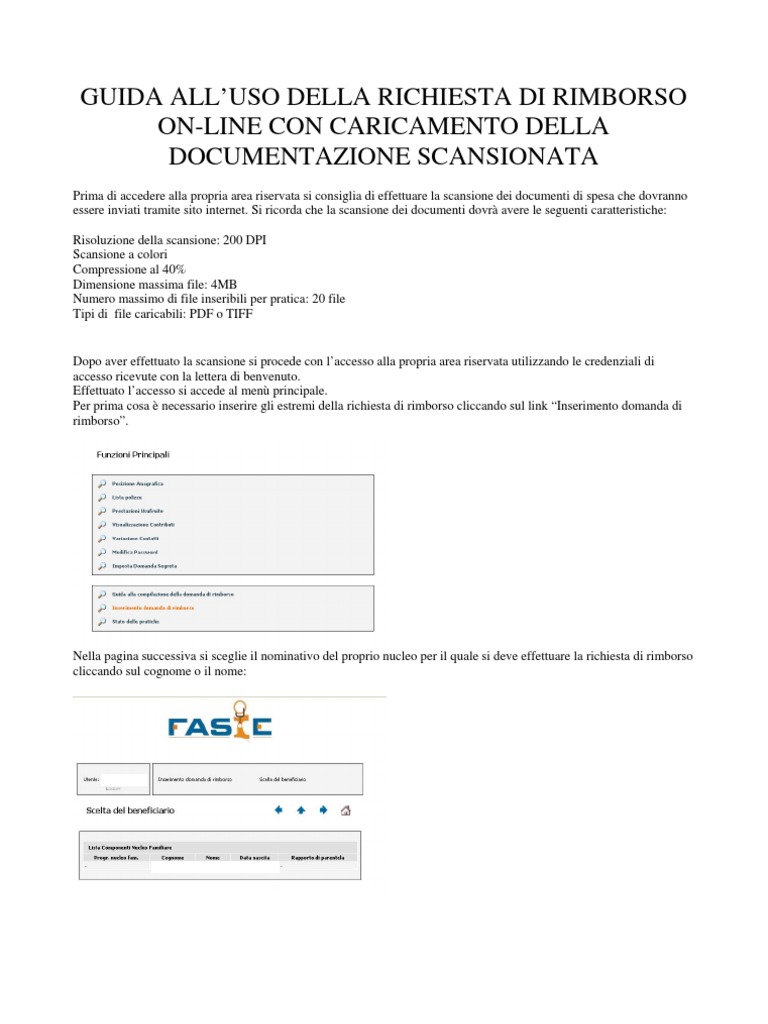 Guida Alla Richiesta Di Rimborso On-Line | PDF