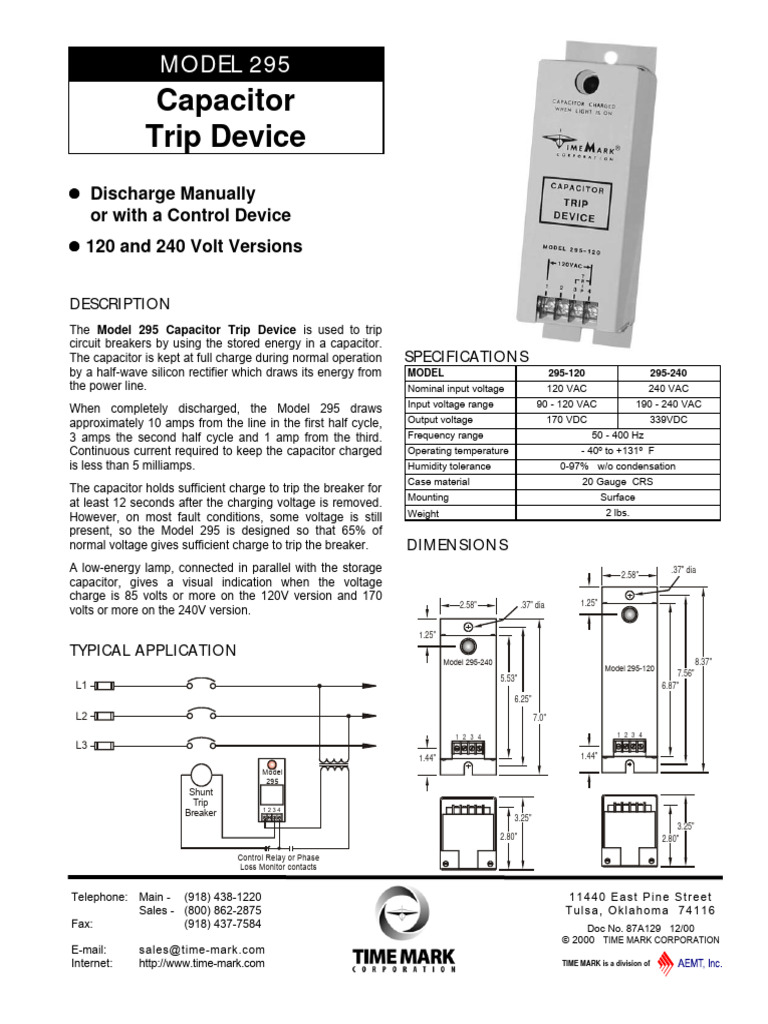 Cap - Trip Device M-295 | PDF | Capacitor | Alternating Current
