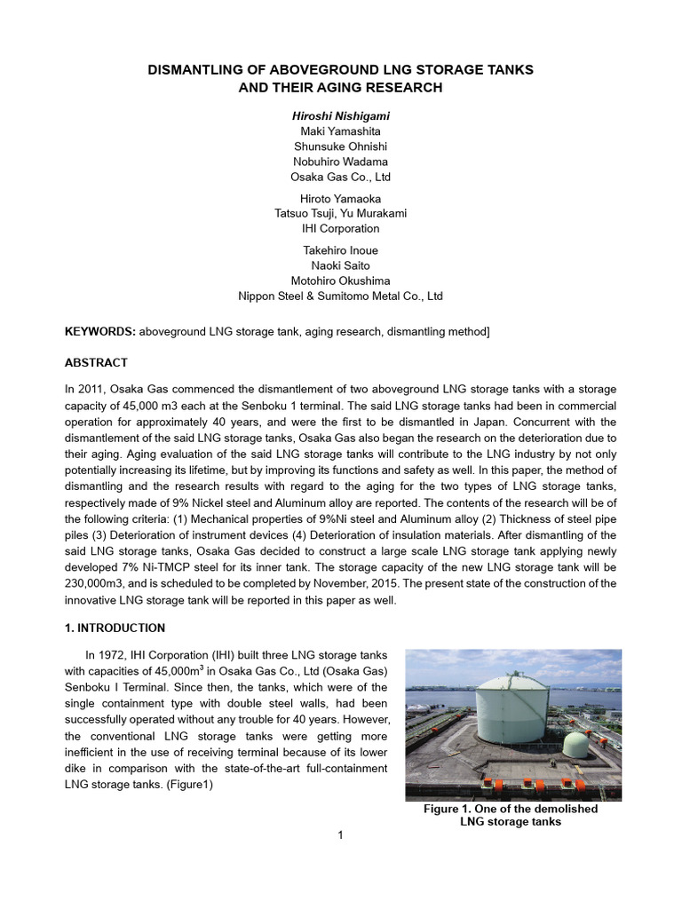 LNG Tank Demolition and Aging Study | PDF | Liquefied Natural Gas ...