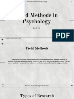 Introduction To Field Methods in Psychology 1