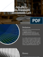 Introduction Negotiable Instruments Law