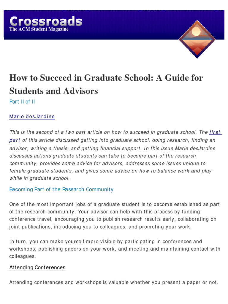 Grad School Success Guide | PDF | Thesis | Artificial Intelligence
