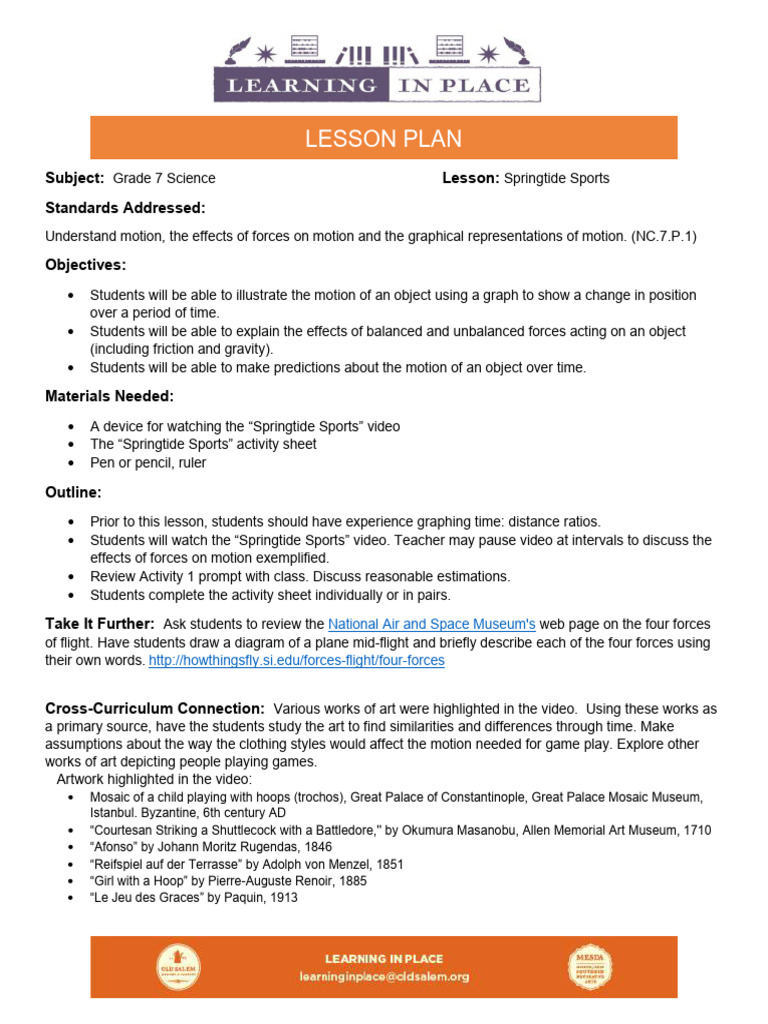 Grade 7 Science: Forces and Motion | PDF | Force | Speed