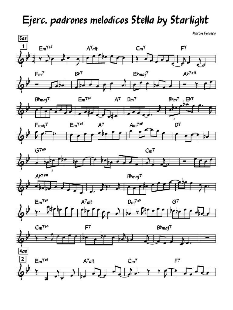 Ejerc. Padrones Melodicos Stella by Starlight | PDF
