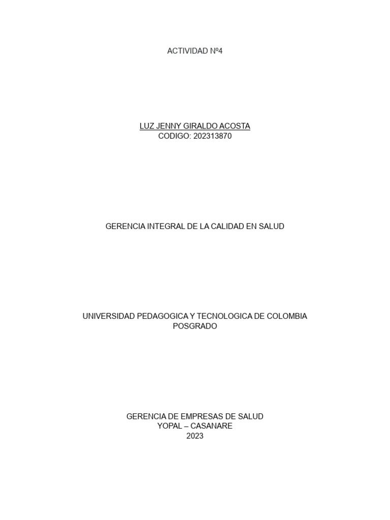 Gerencia Integral De La Calidad En Salud Pdf Contabilidad