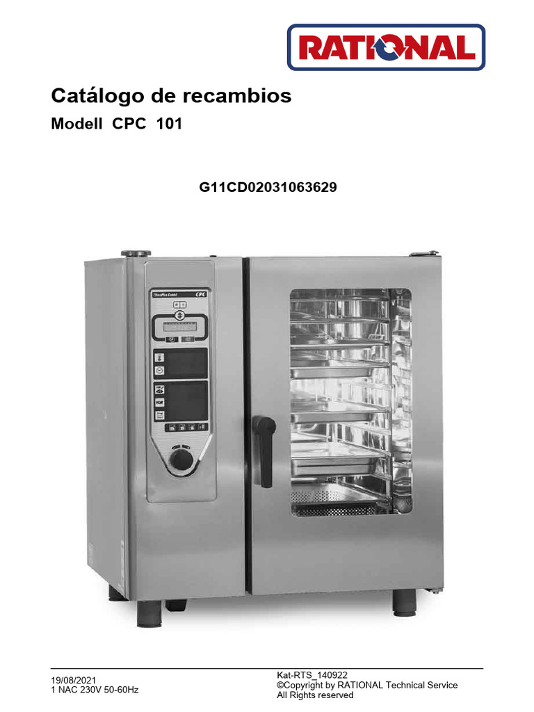 Horno Rational CPC 101G | PDF | Tornillo | Arandela (Hardware)
