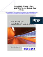 Purchasing and Supply Chain Management 3Rd Edition Benton Test Bank Full Chapter PDF