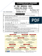 Target: Pre - Medical: 2024: Classroom Contact Programme