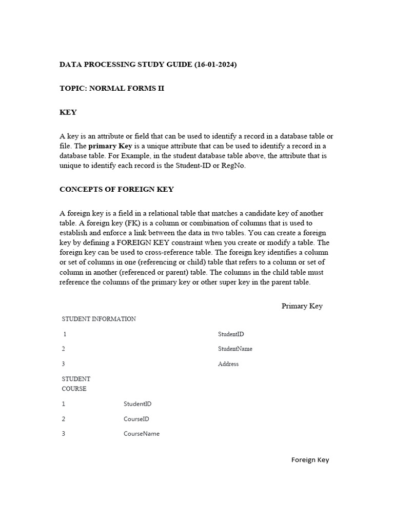 WAEC Data Processing Study Guide 2025 | PDF | Relational Database ...