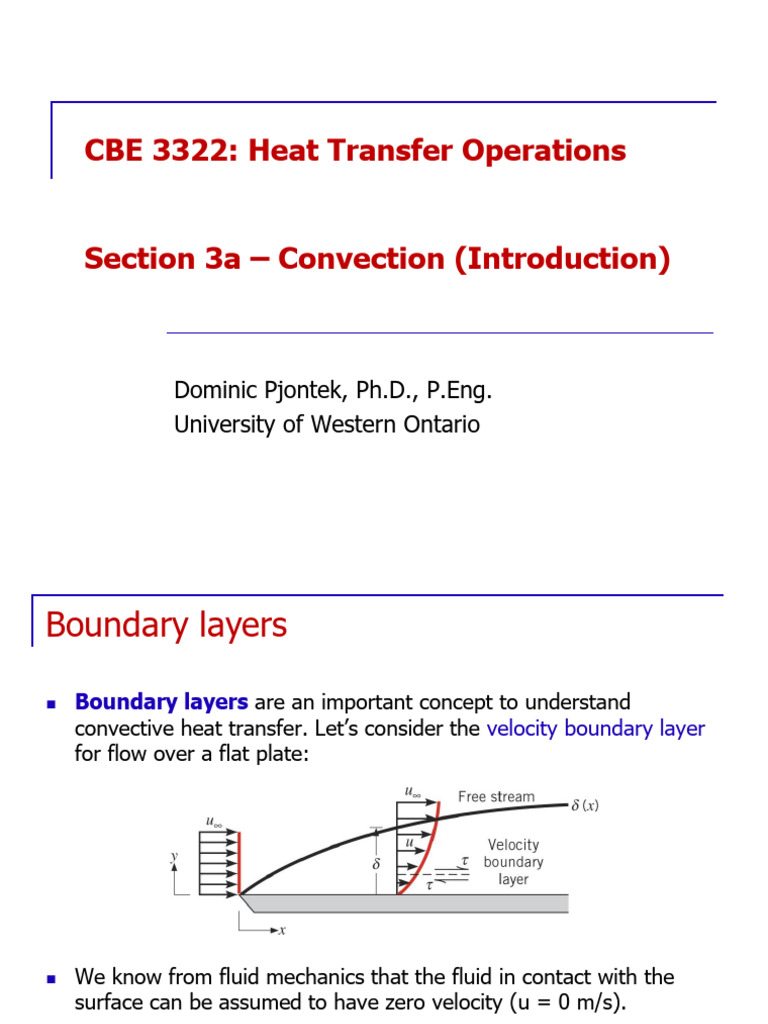Section 3a-Convection Introduction | PDF | Boundary Layer | Fluid Dynamics