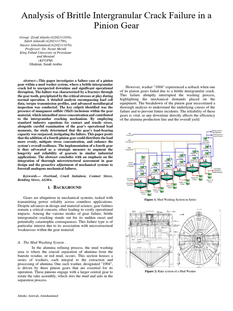 Analysis of Brittle Intergranular Crack Failure in A Pinion Gear | PDF ...