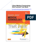 Quick and Easy Medical Terminology 8Th Edition Leonard Test Bank Full Chapter PDF