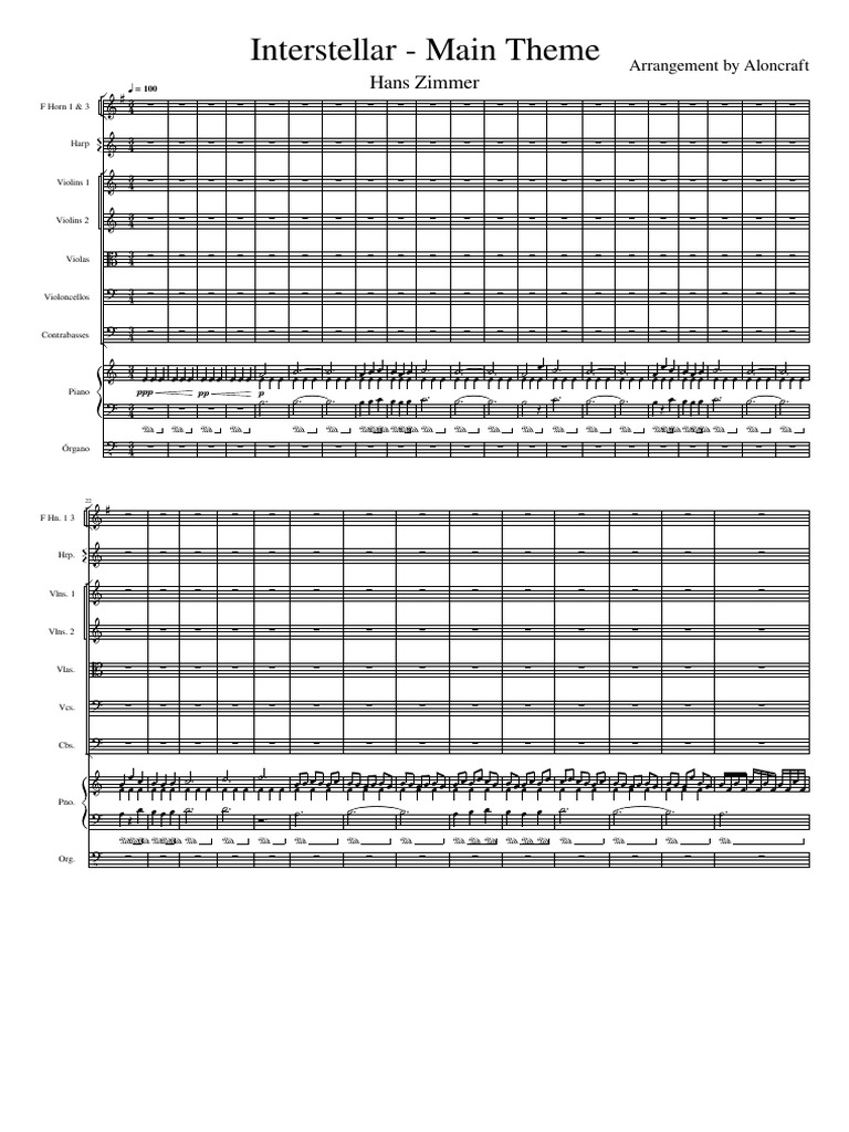 Hans Zimmer Interstellar - Main Theme Orchestra Version | PDF | Musical ...