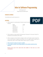SENG101 Intro To Software Programming: Overview & Purpose