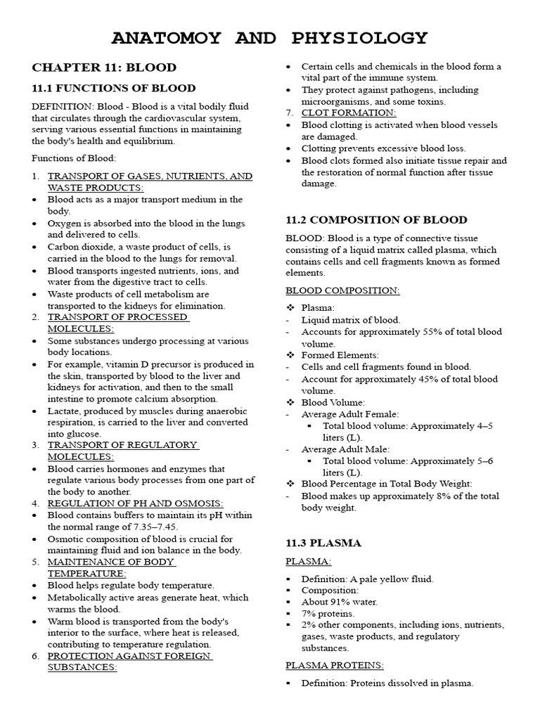 Functions and Composition of Blood | PDF | White Blood Cell | Coagulation