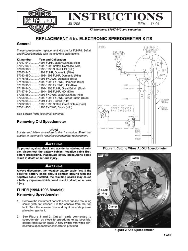 Instructions: Replacement 5 In. Electronic Speedometer Kits | PDF ...