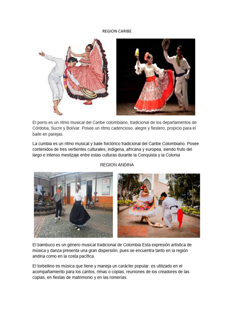 Bailes Típicos de Colombia por Regiones | PDF | Bailes | Colombia