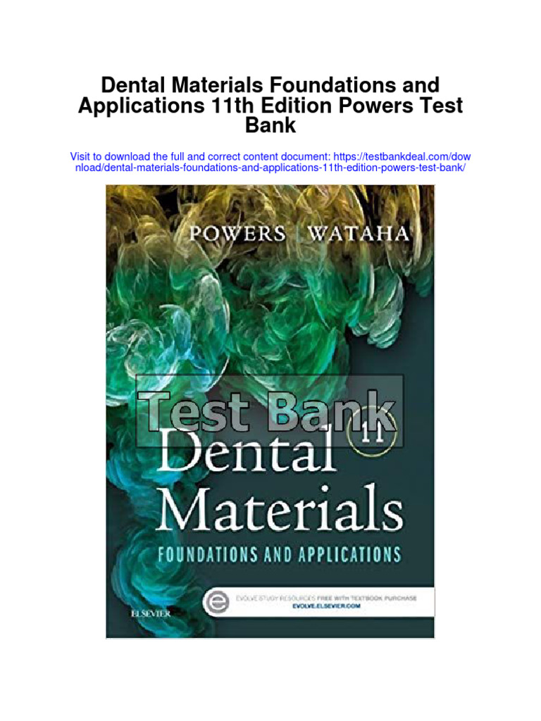 Ebook Dental Materials Foundations and Applications 11Th Edition Powers Test Bank Full Chapter