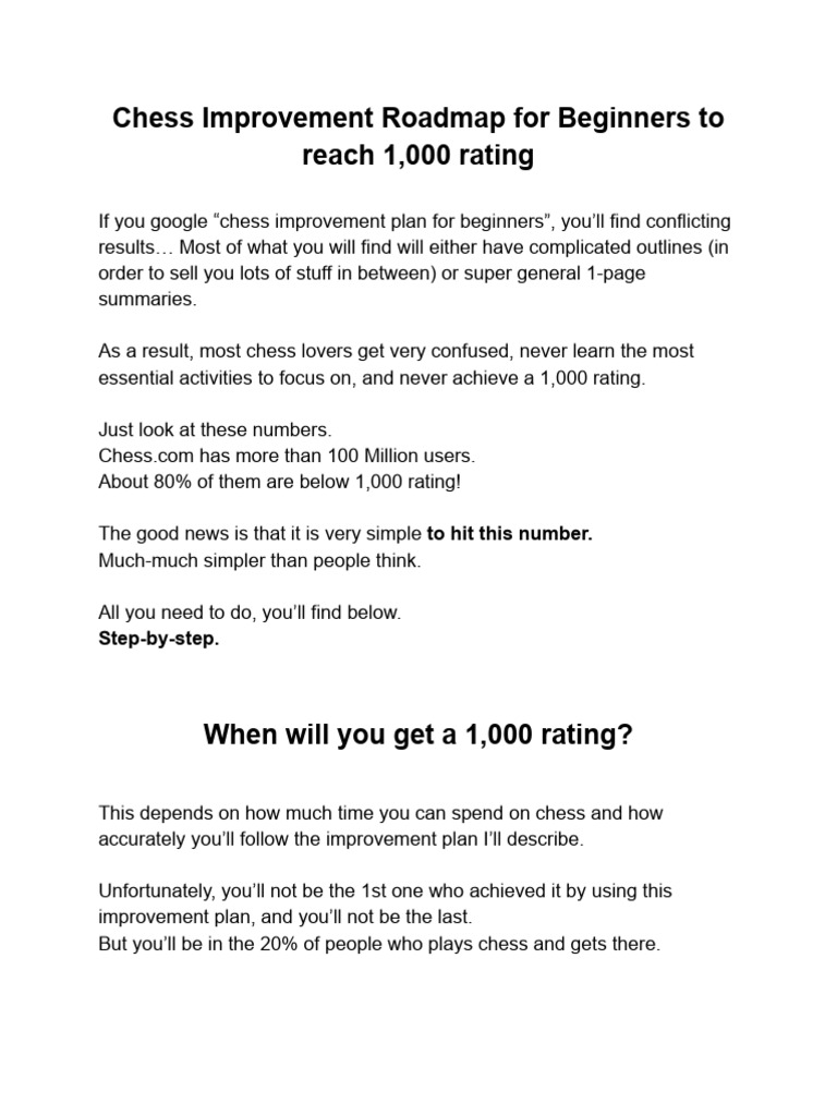 Study Plan Below 1000 Pdf Chess