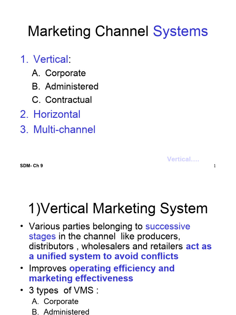 Types of Vertical Marketing Systems | PDF | Retail | Warehouse