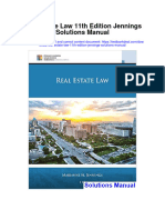 Real Estate Law 11Th Edition Jennings Solutions Manual Full Chapter PDF
