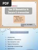 Biometrics in Secure E-Transaction