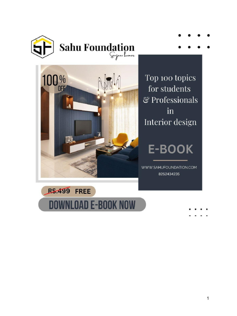 Top 100 Interior Design Topics | PDF | 3 D Computer Graphics | Sketch Up